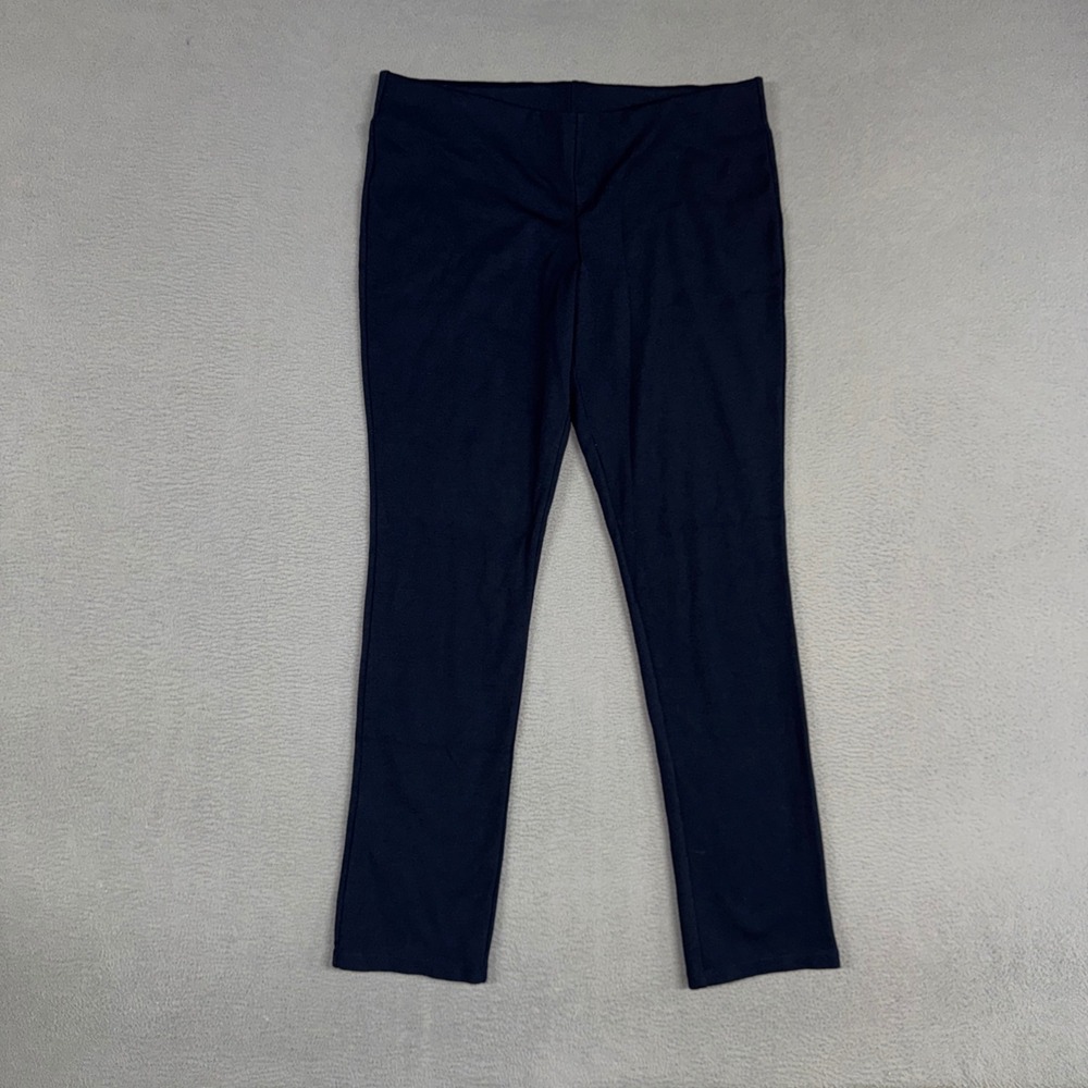 Lauren Ralph Lauren Pants Womens Medium Navy Blue Straight Ponte Slim Pull On